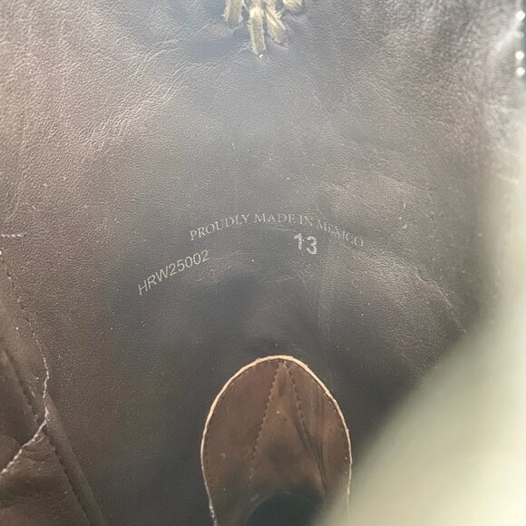 Lane RODEO HOUSTON Mens Cowboy Boots Size 13B Brown Leather Western Blunt Toe - Picture 9 of 11